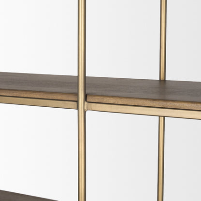 Mercana Braxton Metalic Gold Frame Shelving Unit