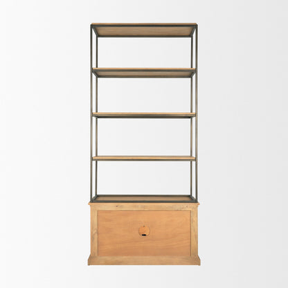 Mercana Braxton Light Brown Wood Shelving Unit