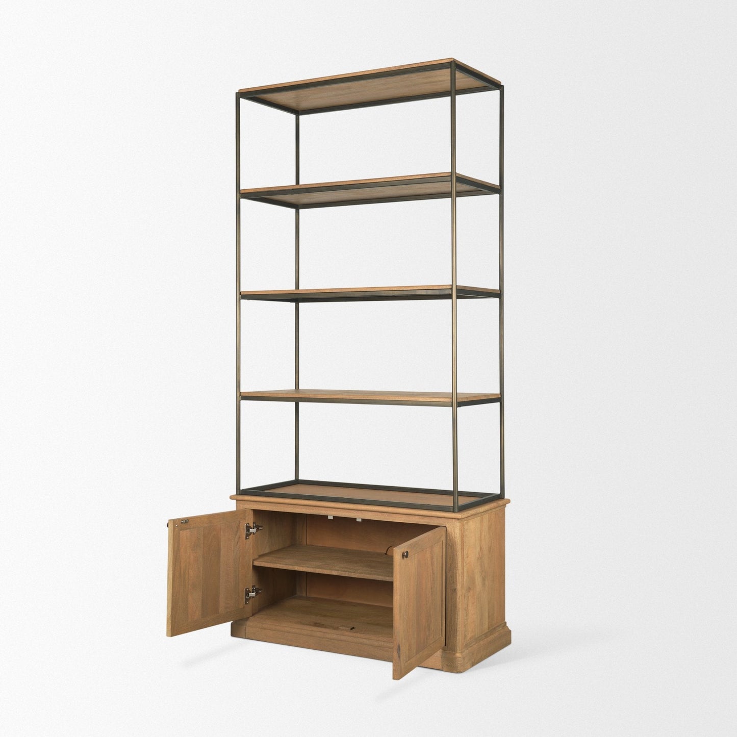 Mercana Braxton Light Brown Wood Shelving Unit