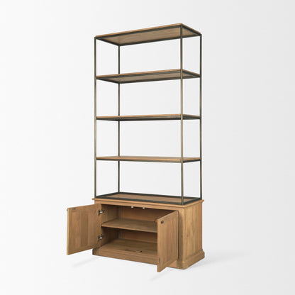 Mercana Braxton Light Brown Wood Shelving Unit