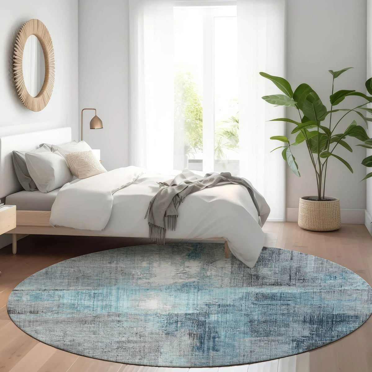 Jaelor Sky Washable Indoor-Outdoor Rug