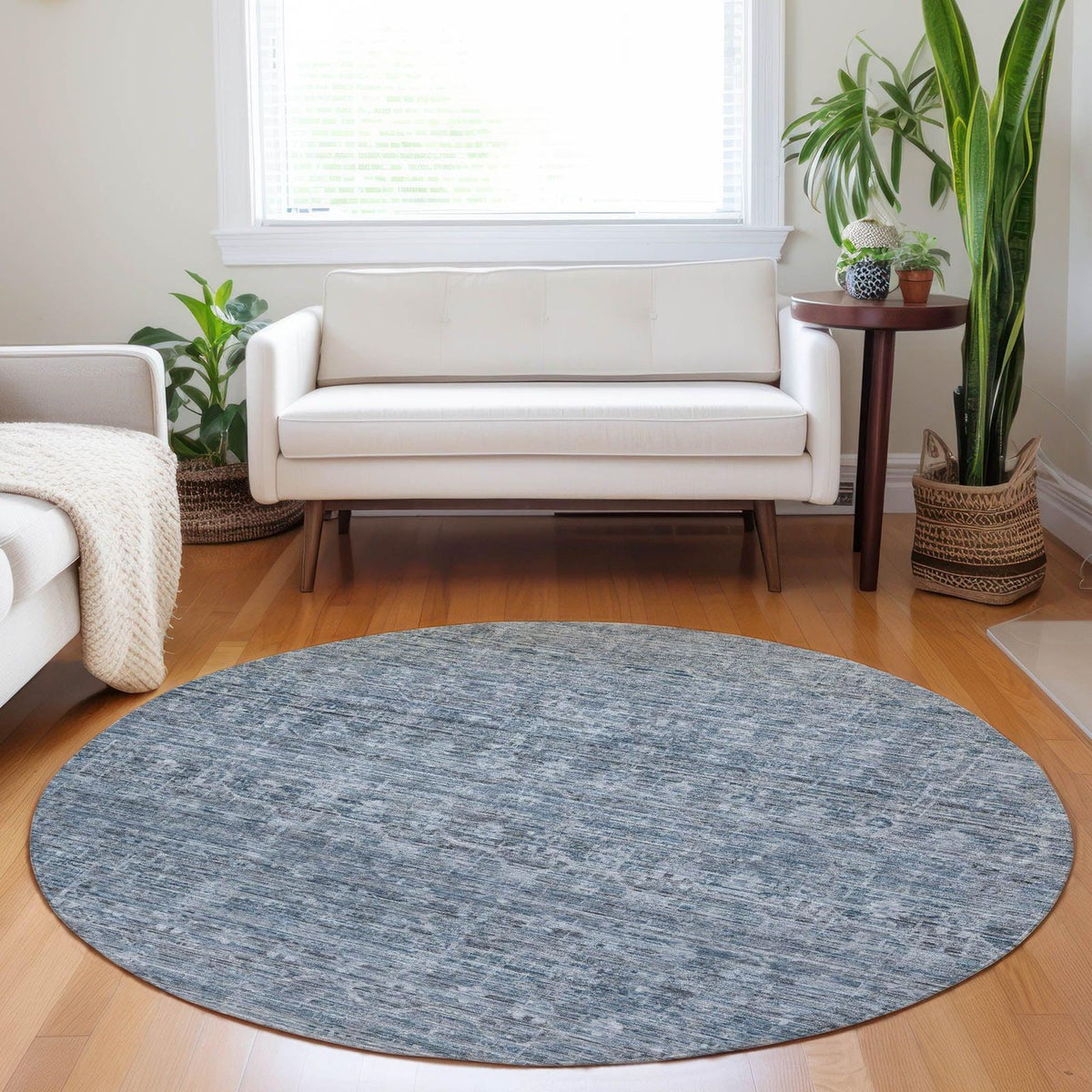 Irion Blue Washable Indoor-Outdoor Rug