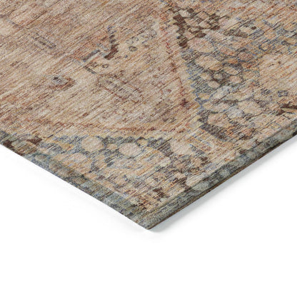 Iriius Orange Washable Indoor-Outdoor Rug