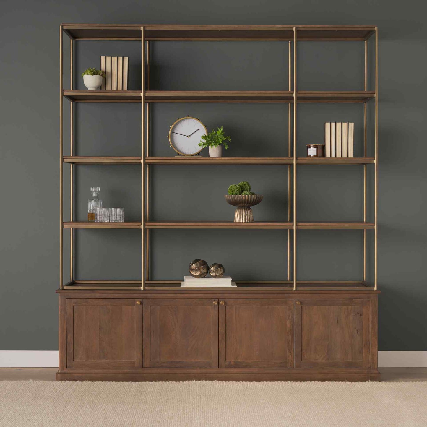 Mercana Braxton Metalic Gold Frame Shelving Unit