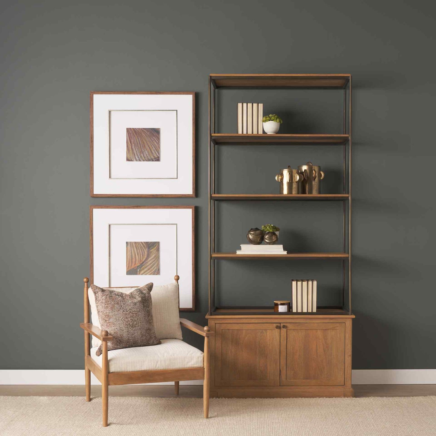 Mercana Braxton Light Brown Wood Shelving Unit