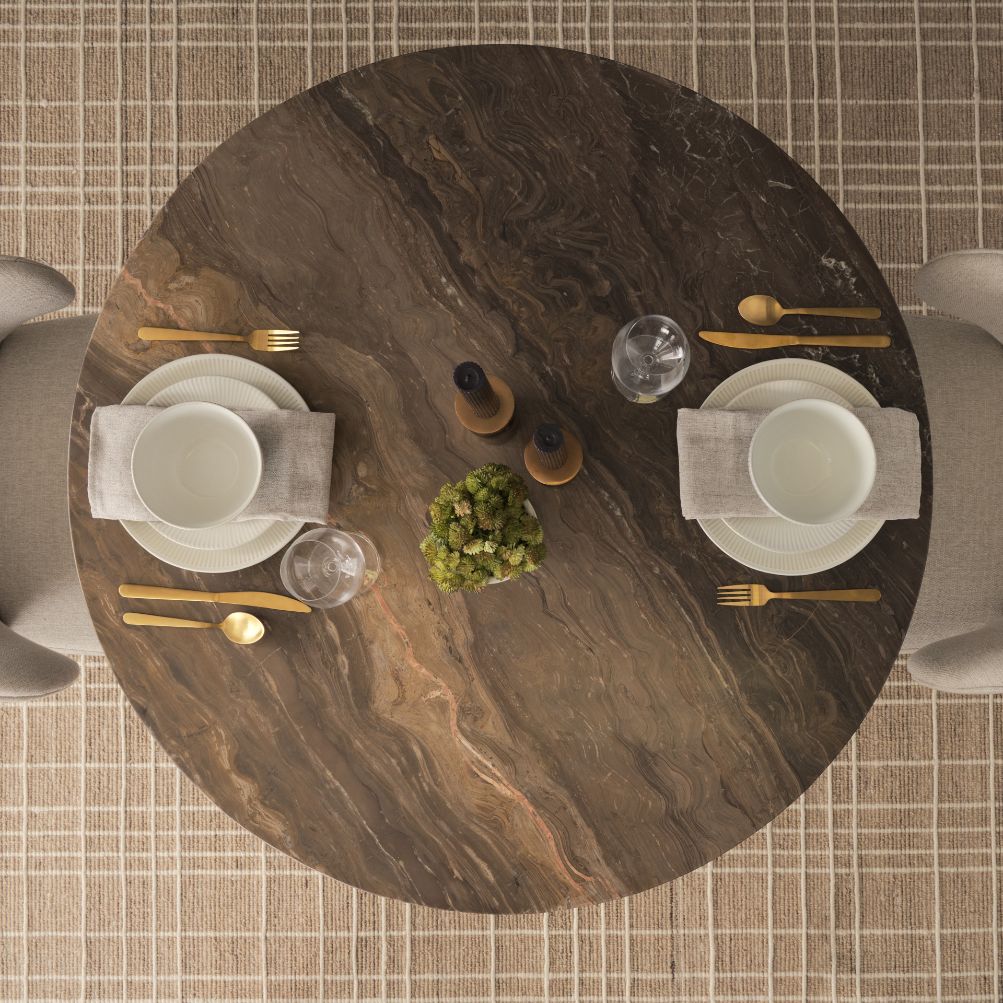 Mercana Allyson Marble Top Round Dining Table