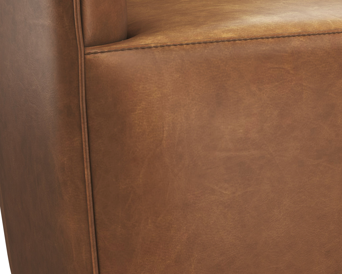 Carmine Swivel Lounge Chair In Cognac Leather