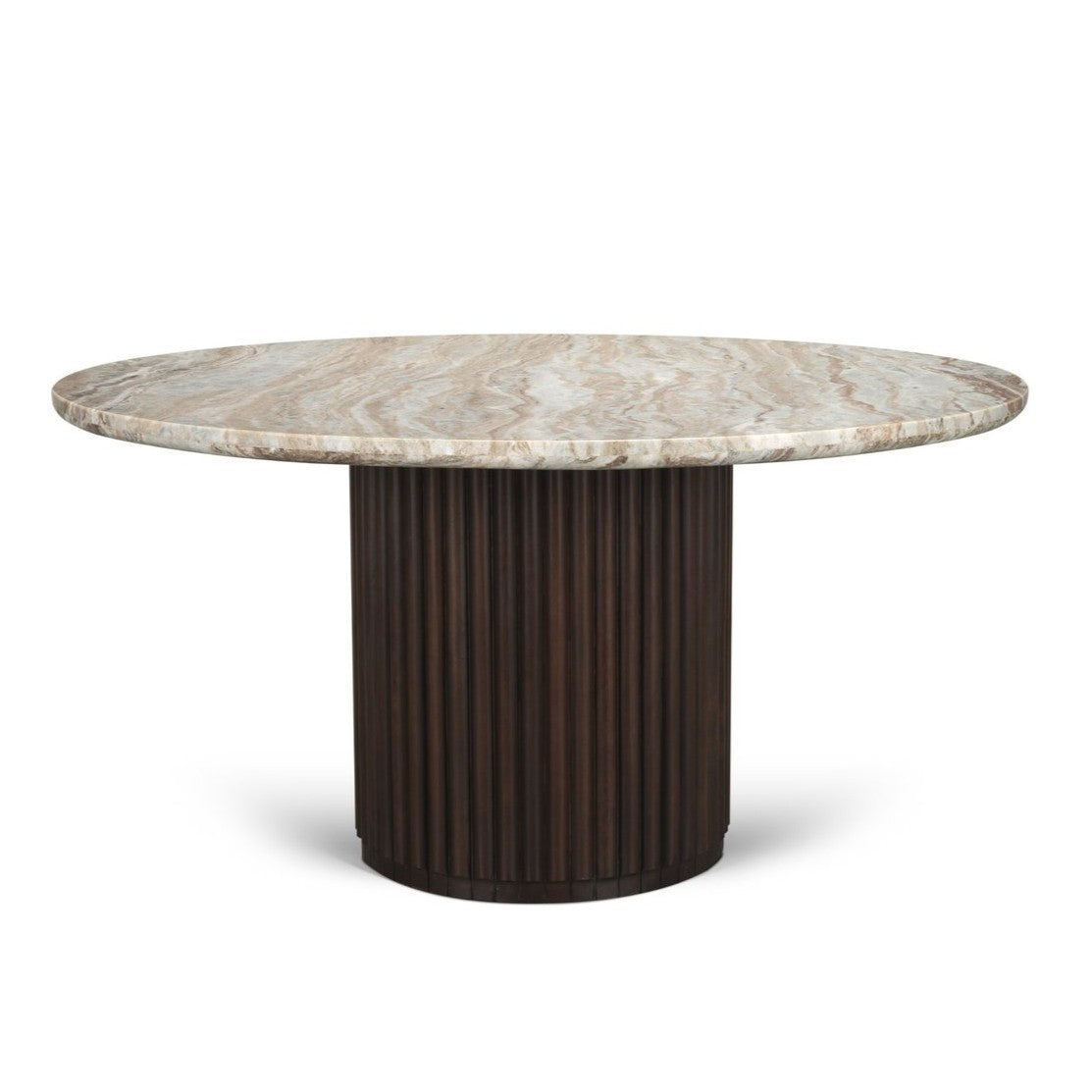Mercana Marbrello Botticino Marble Top Round Dining Table