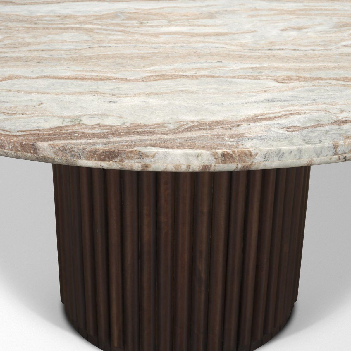 Mercana Marbrello Botticino Marble Top Round Dining Table