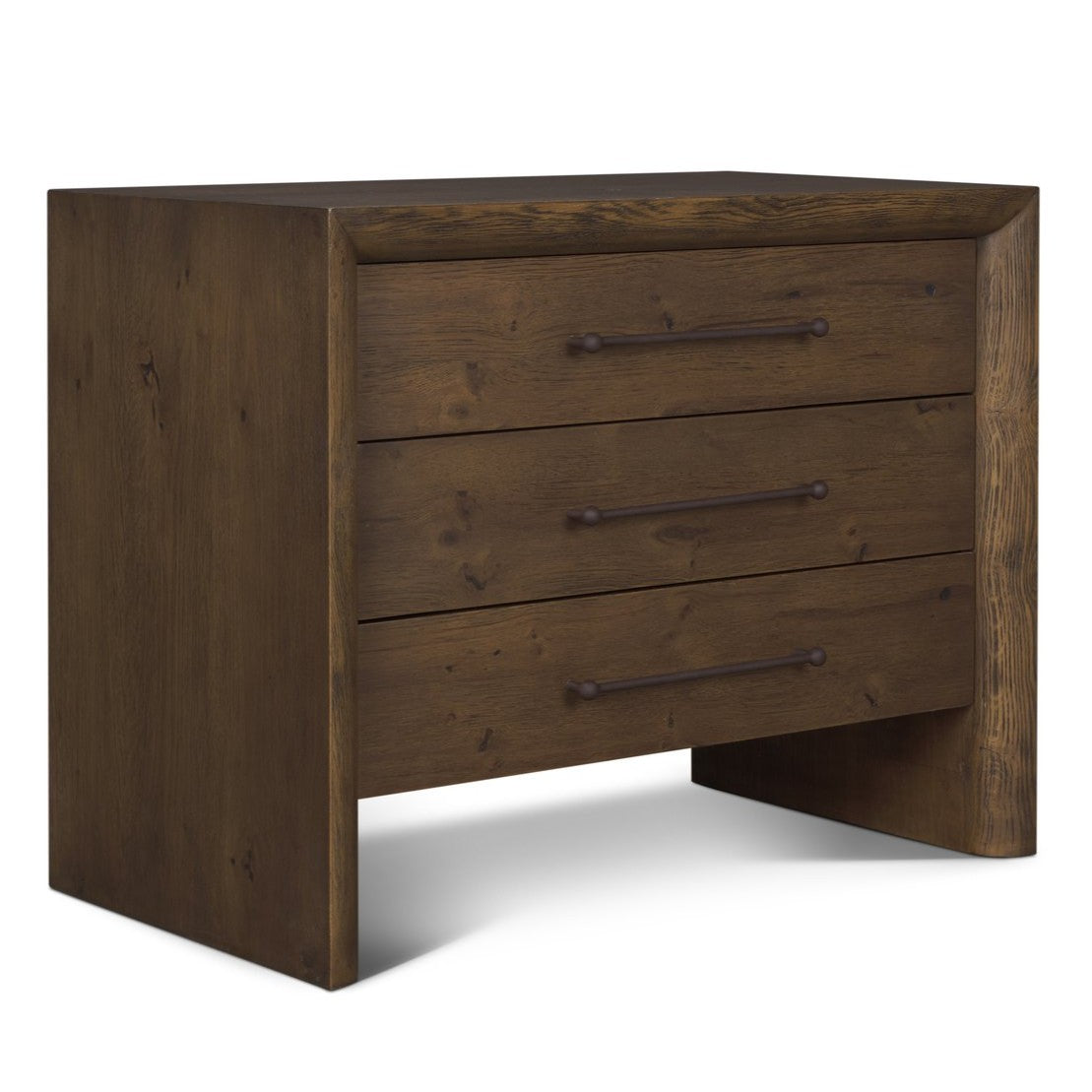 Mercana Belford Three Drawers Wooden Nightstand