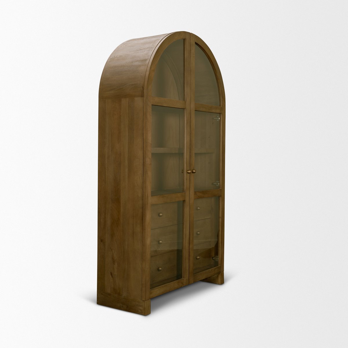 Mercana Suri Glass Doors Arched Bookcase