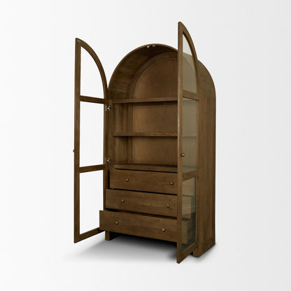 Mercana Suri Glass Doors Arched Bookcase