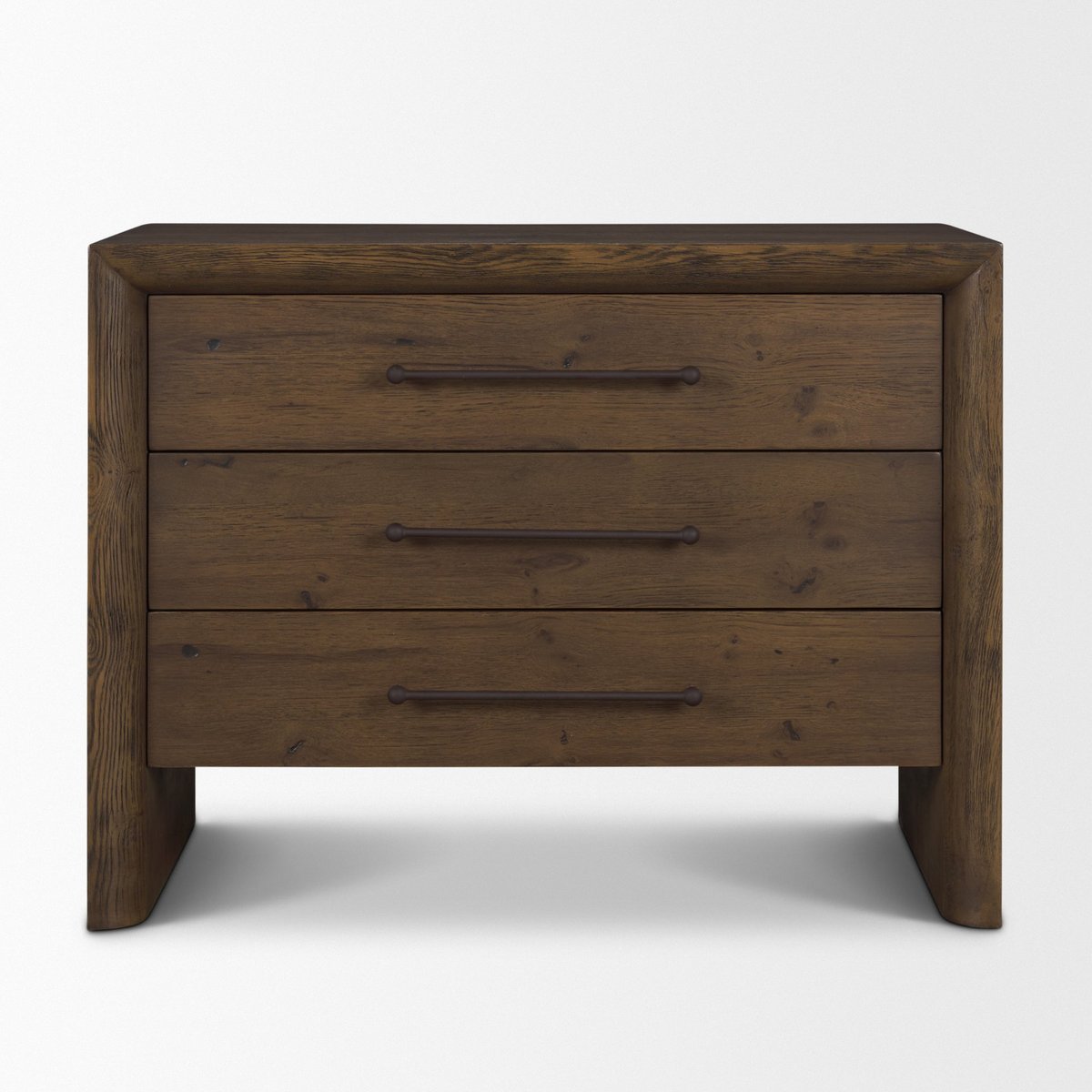 Mercana Belford Three Drawers Wooden Nightstand
