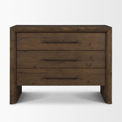 Mercana Belford Three Drawers Wooden Nightstand