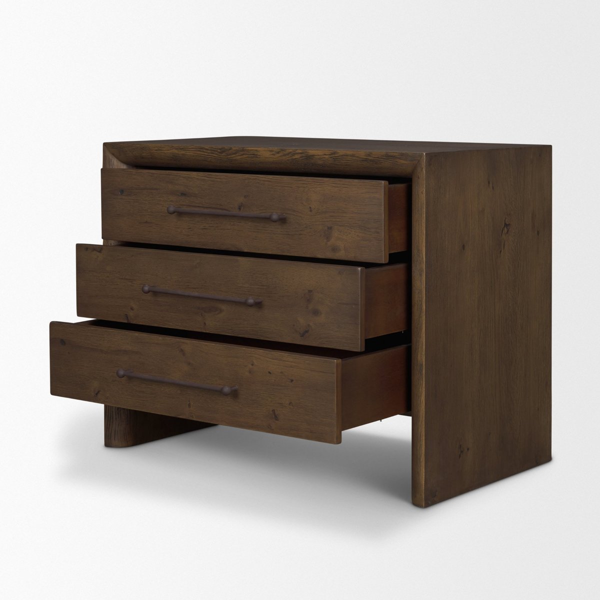 Mercana Belford Three Drawers Wooden Nightstand