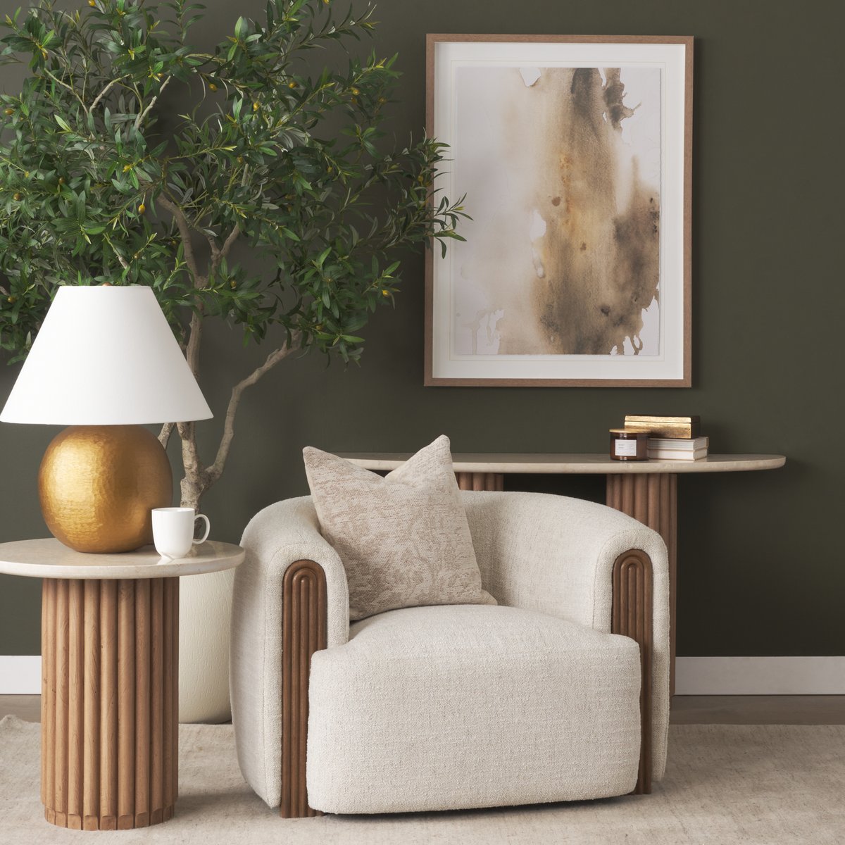 Mercana Kornelia Fabric Barrel Club Chair