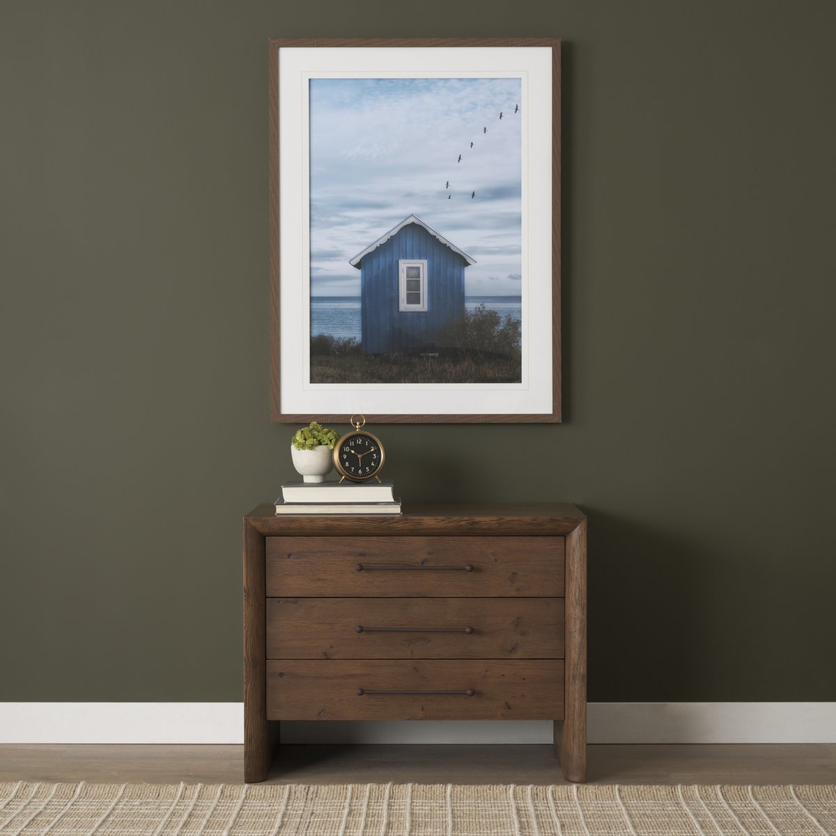 Mercana Belford Three Drawers Wooden Nightstand