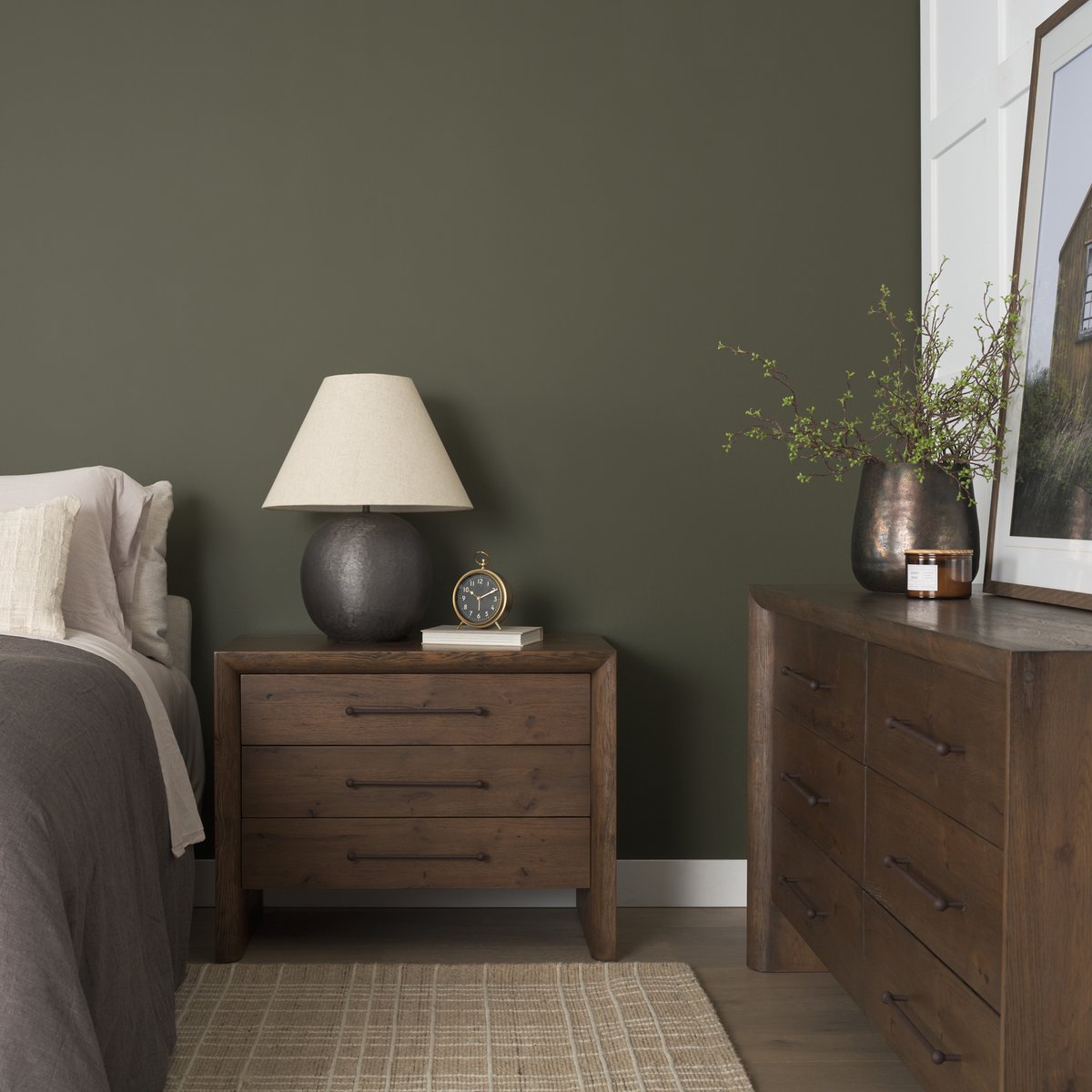 Mercana Belford Three Drawers Wooden Nightstand