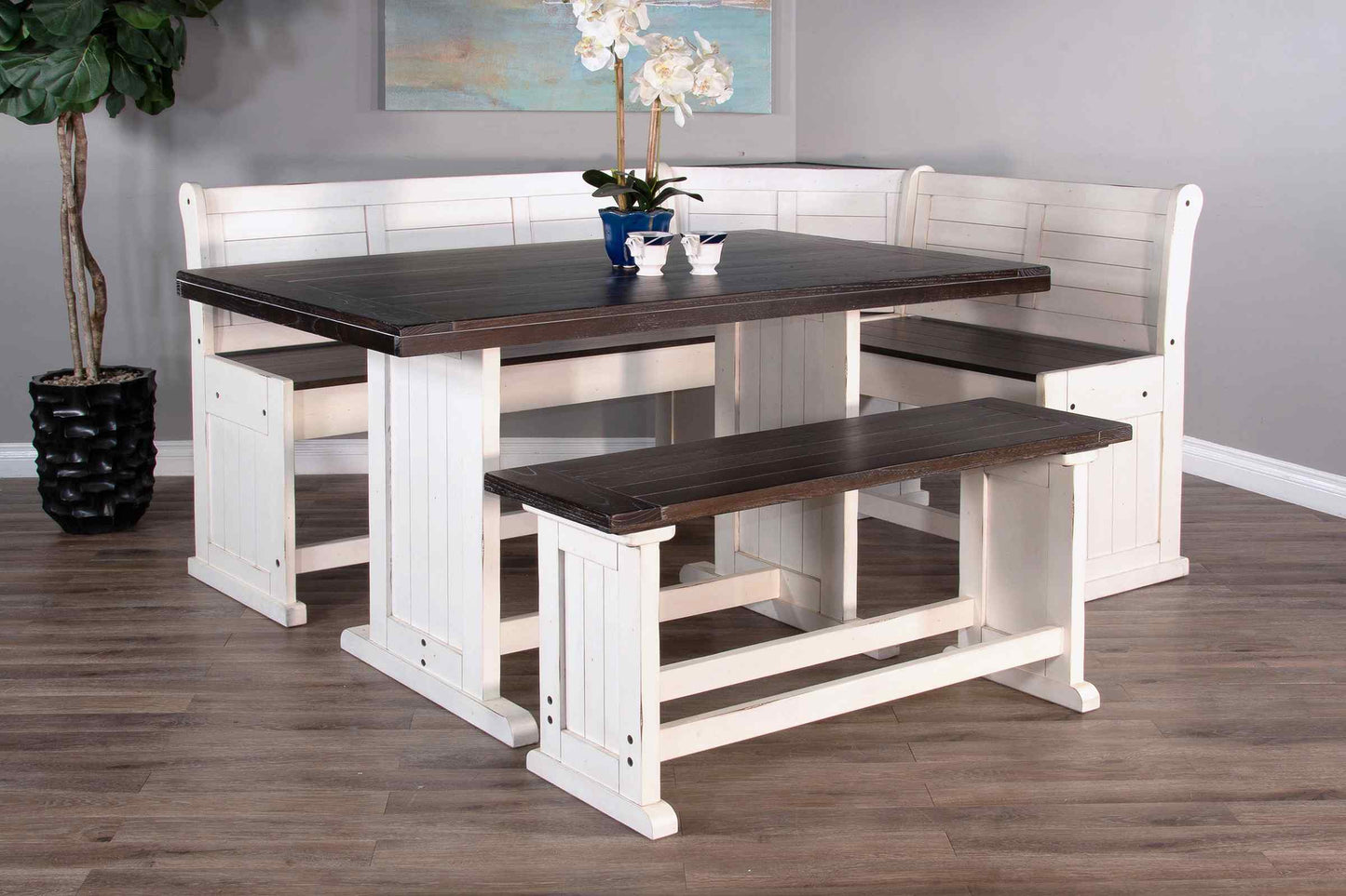 Carriage House Wooden Breakfast Nook Set 4PC