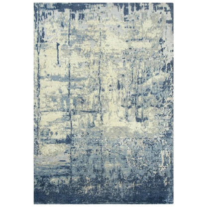 Bric Abstract Blue Large Area Rugs For Living Room