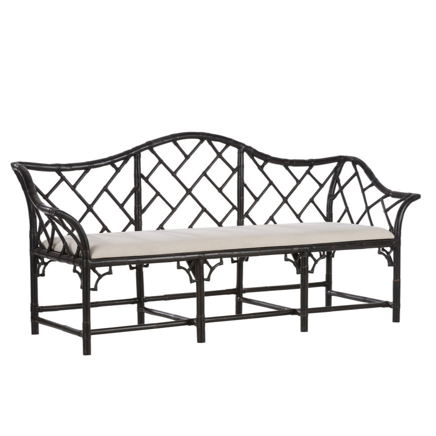 Chippendale Bamboo Rattan Settee