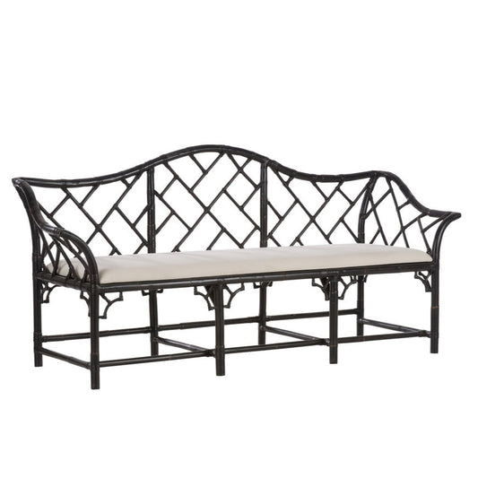 Chippendale Bamboo Rattan Settee