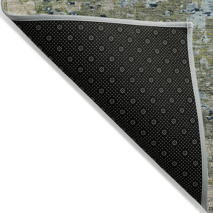 Iriain Blue Washable Indoor-Outdoor Rug