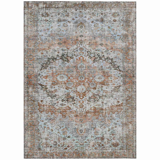 Jaelien Orange Washable Indoor-Outdoor Rug