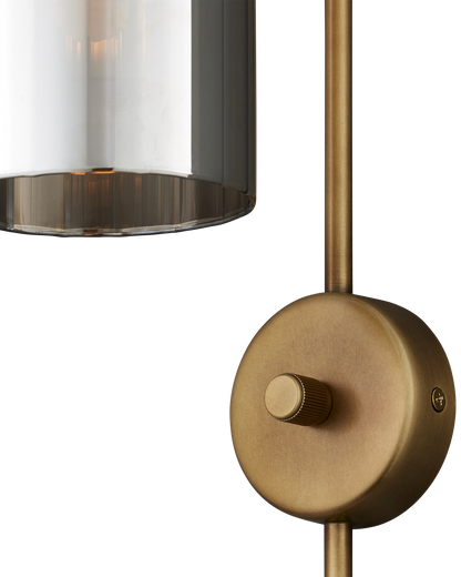 Severn Metal and Glass Gold Wall Sconce