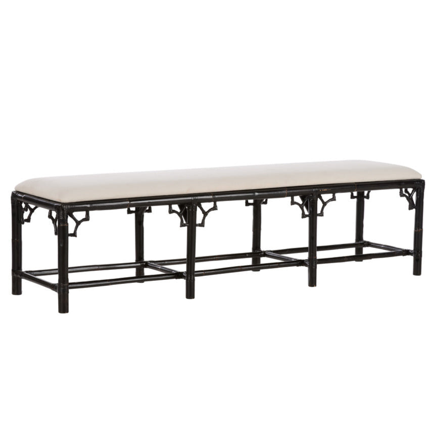 Chippendale Bamboo Rattan Bedroom Bench