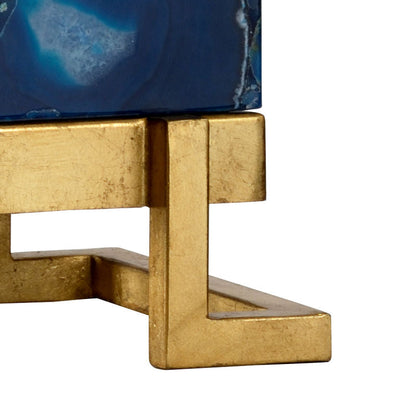 Wildwood Oceans Blue Agate Gold Leaf Finish Table Lamp