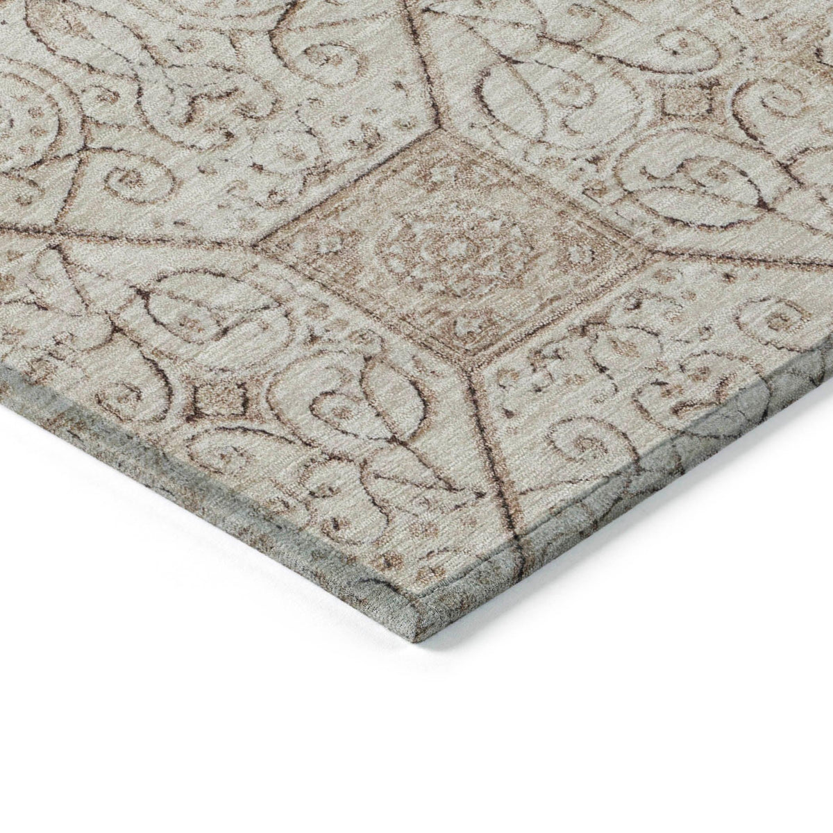 Iriora Brown Washable Indoor-Outdoor Rug