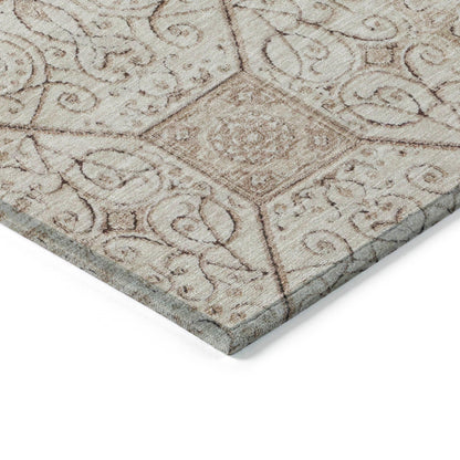 Iriora Brown Washable Indoor-Outdoor Rug