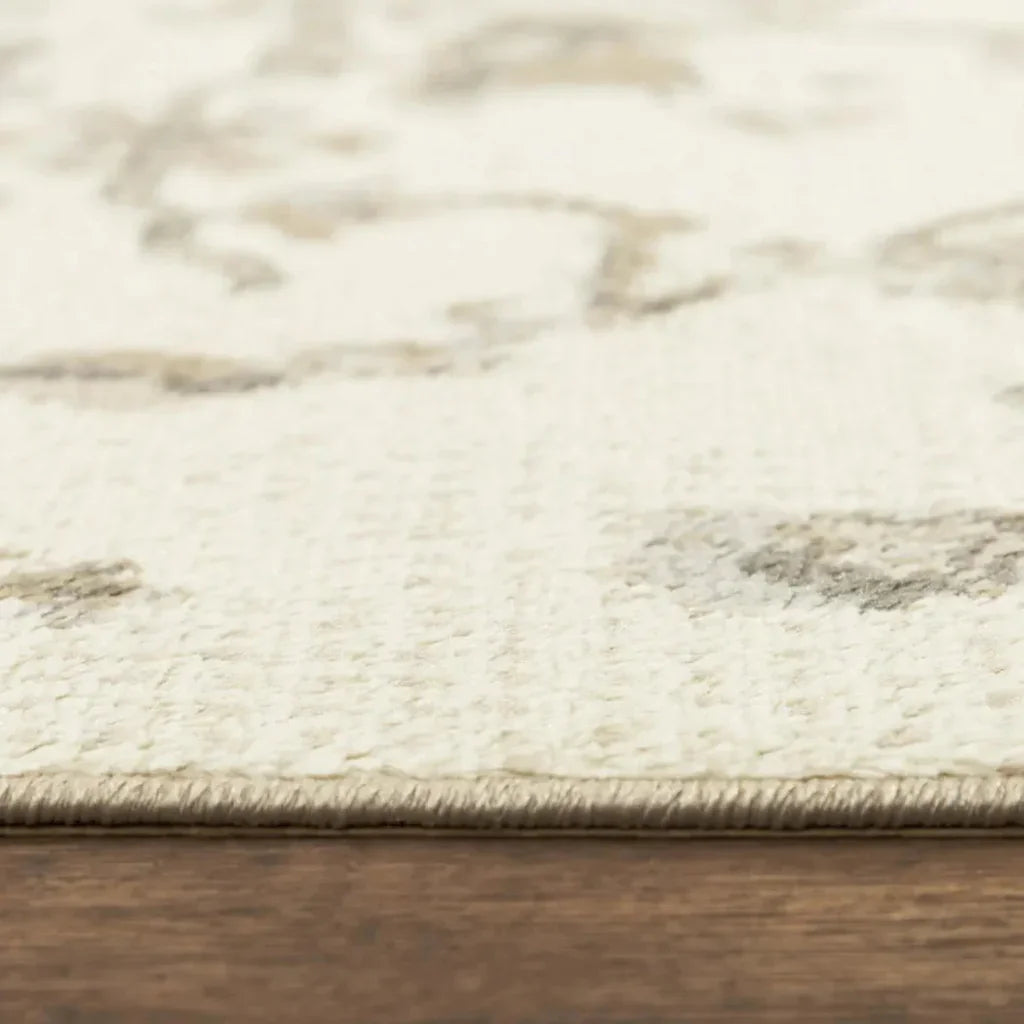 Cony Floral Beige Kitchen Hallway Runner Rug - LOOMLAN - LOOMLAN - Area Rugs