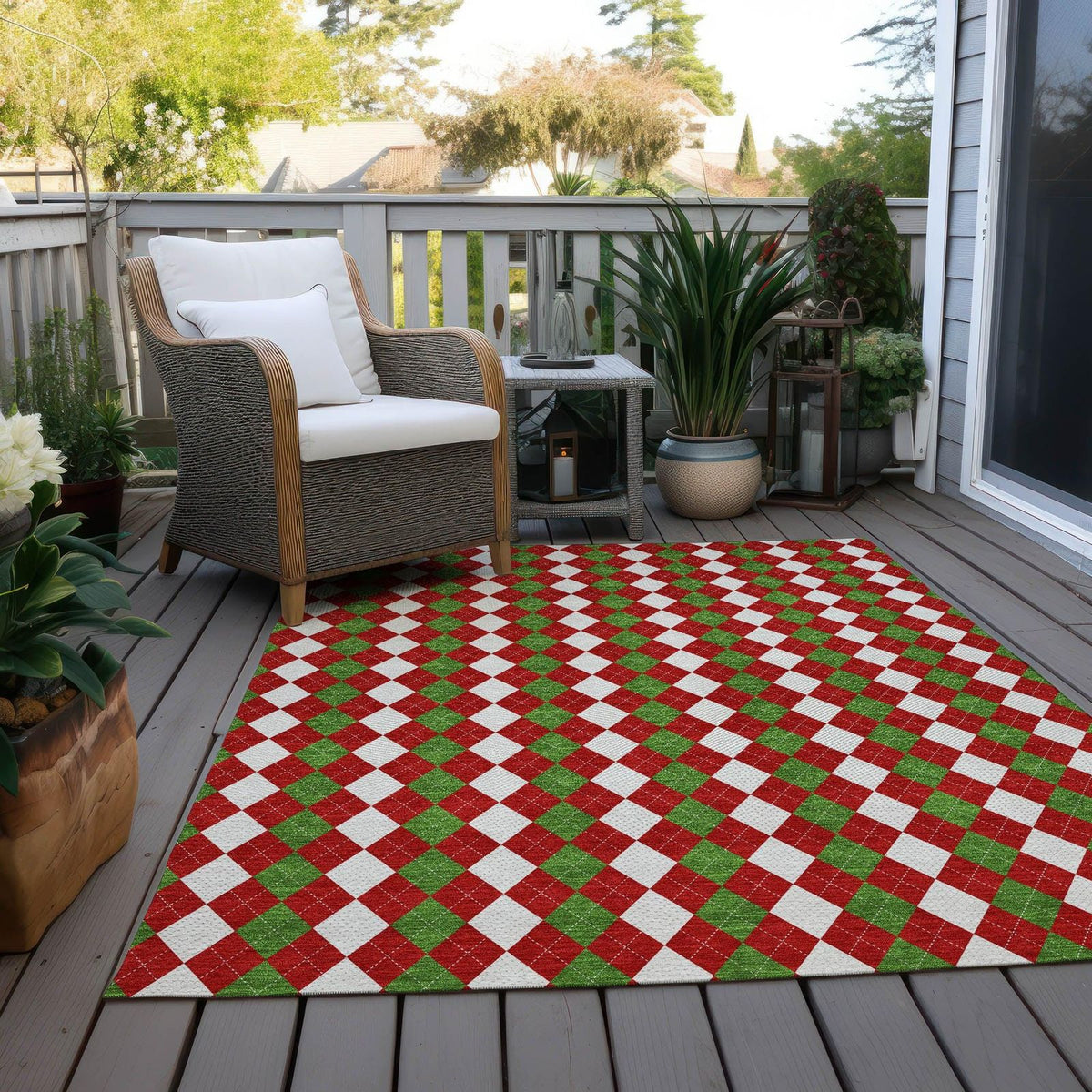 Paelira Red Washable Indoor-Outdoor Rug -- red