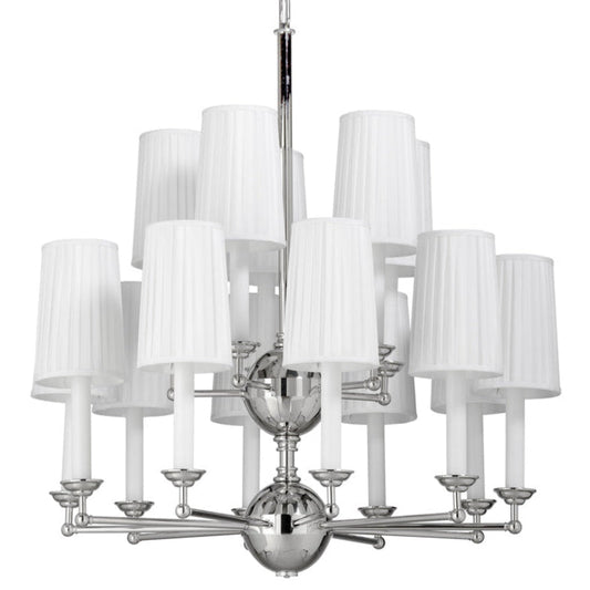 Jermyn Street Multi Shade Silver Chandelier