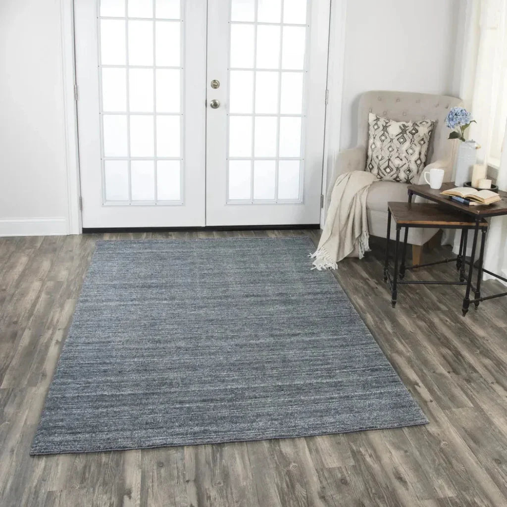 Baka Solid Denim Area Rugs For Living Room -- denim