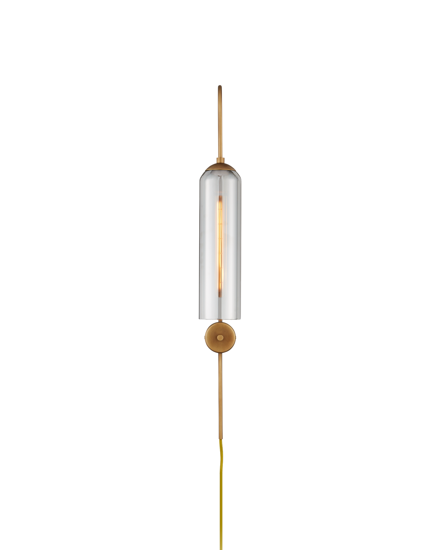 Severn Metal and Glass Gold Wall Sconce