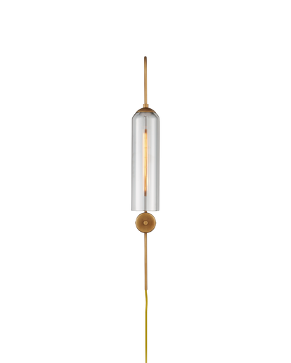 Severn Metal and Glass Gold Wall Sconce