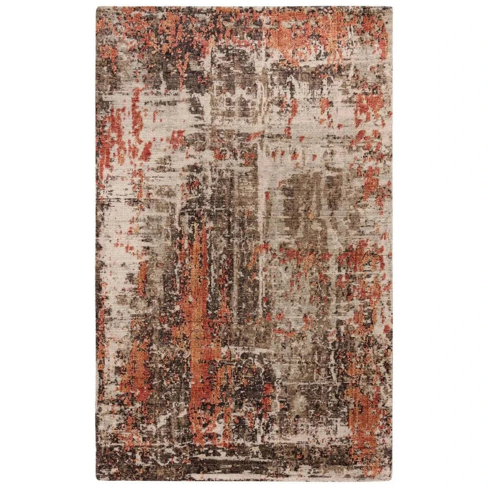 Dewy Abstract Brown Large Area Rugs For Living Room