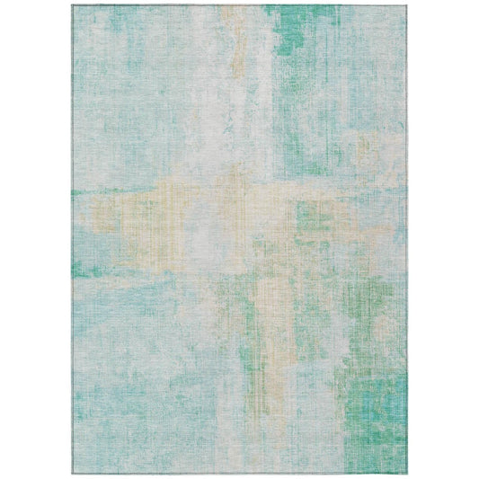 Jaelor Teal Washable Indoor-Outdoor Rug