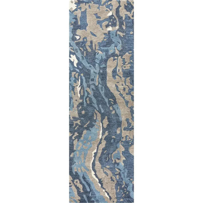 Canu Abstract Blue Large Area Rugs For Living Room - LOOMLAN - LOOMLAN - Area Rugs