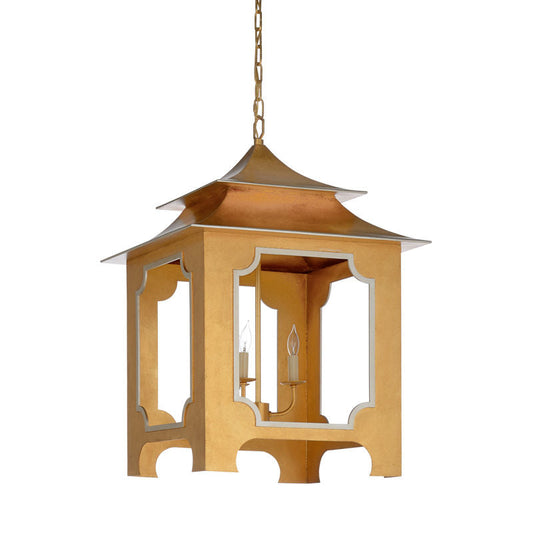 Chelsea House Tole Pagoda Handpainted Chain Hanging Lantern