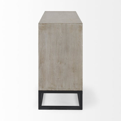 Genevieve I 39"W Light Brown Fir Veneer 3-Drawer Accent Cabi -- White/Light Brown