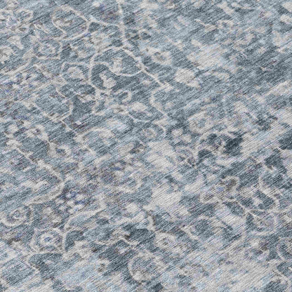Jaelara Blue Washable Indoor-Outdoor Rug