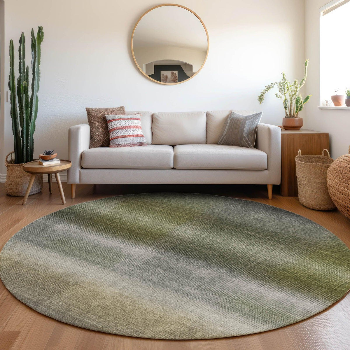 Haelor Gray Washable Indoor-Outdoor Rug