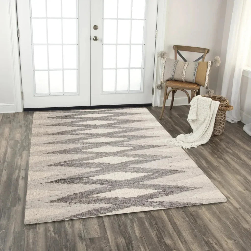 Chap Geometric Silver Area Rugs For Living Room -- silver