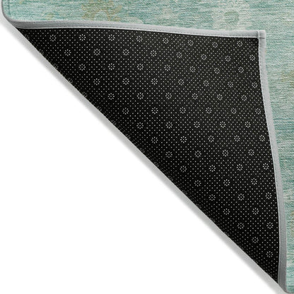Laeara Teal Washable Indoor-Outdoor Rug