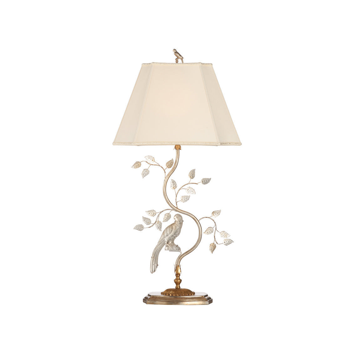 Chelsea House Crystal Bird Silver Table Lamp