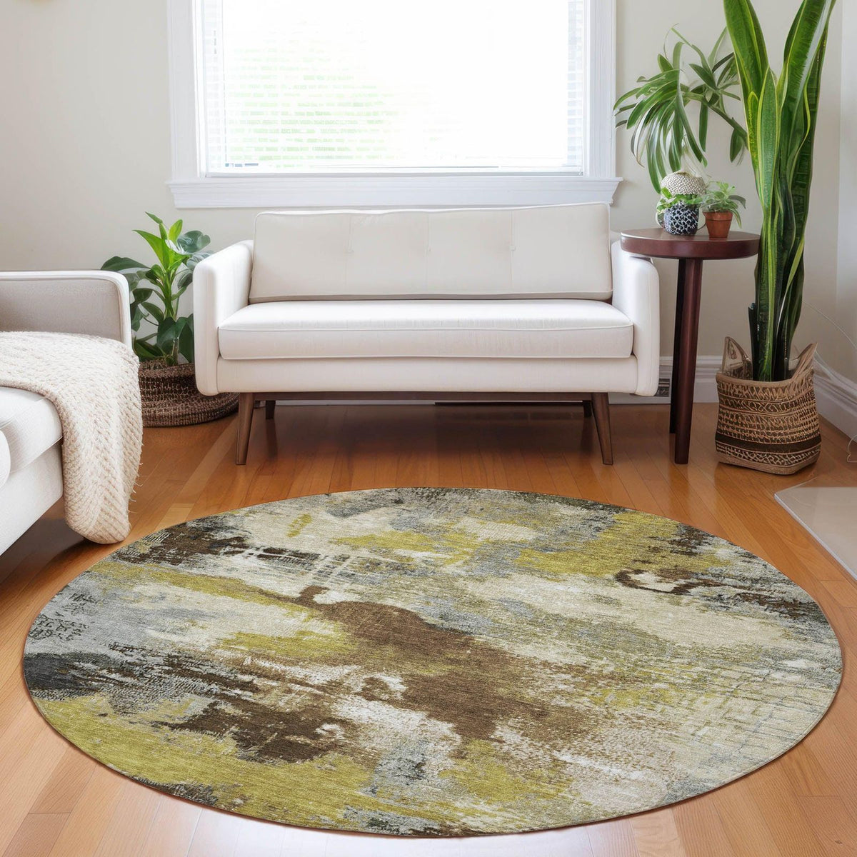 Iriara Brown Washable Indoor-Outdoor Rug